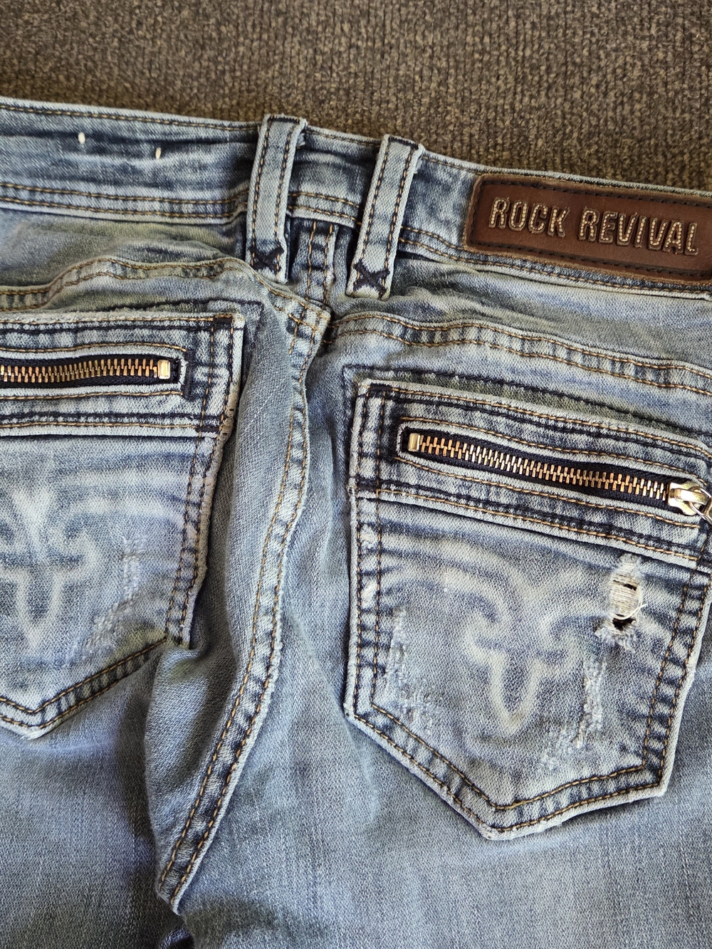 Rock Revival Women's Light Blue Distressed Jeans